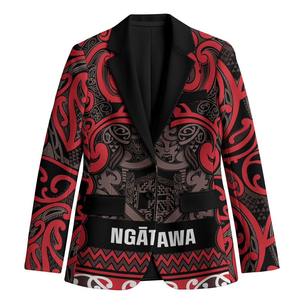 Aotearoa Iwi Ngati Awa Blazer Maori Wharenui House Tribal Pattern LT9 Unisex Red - Polynesian Pride
