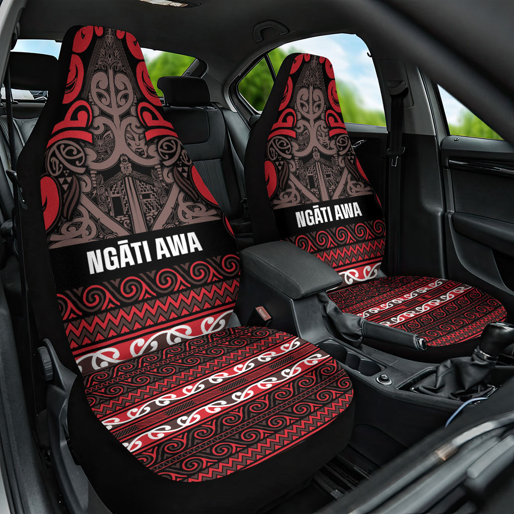 Aotearoa Iwi Ngati Awa Car Seat Cover Maori Wharenui House Tribal Pattern LT9 One Size Red - Polynesian Pride