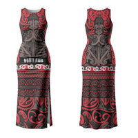 Aotearoa Iwi Ngati Awa Couples Matching Tank Maxi Dress and Long Sleeve Button Shirt Maori Wharenui House Tribal Pattern LT9 - Polynesian Pride