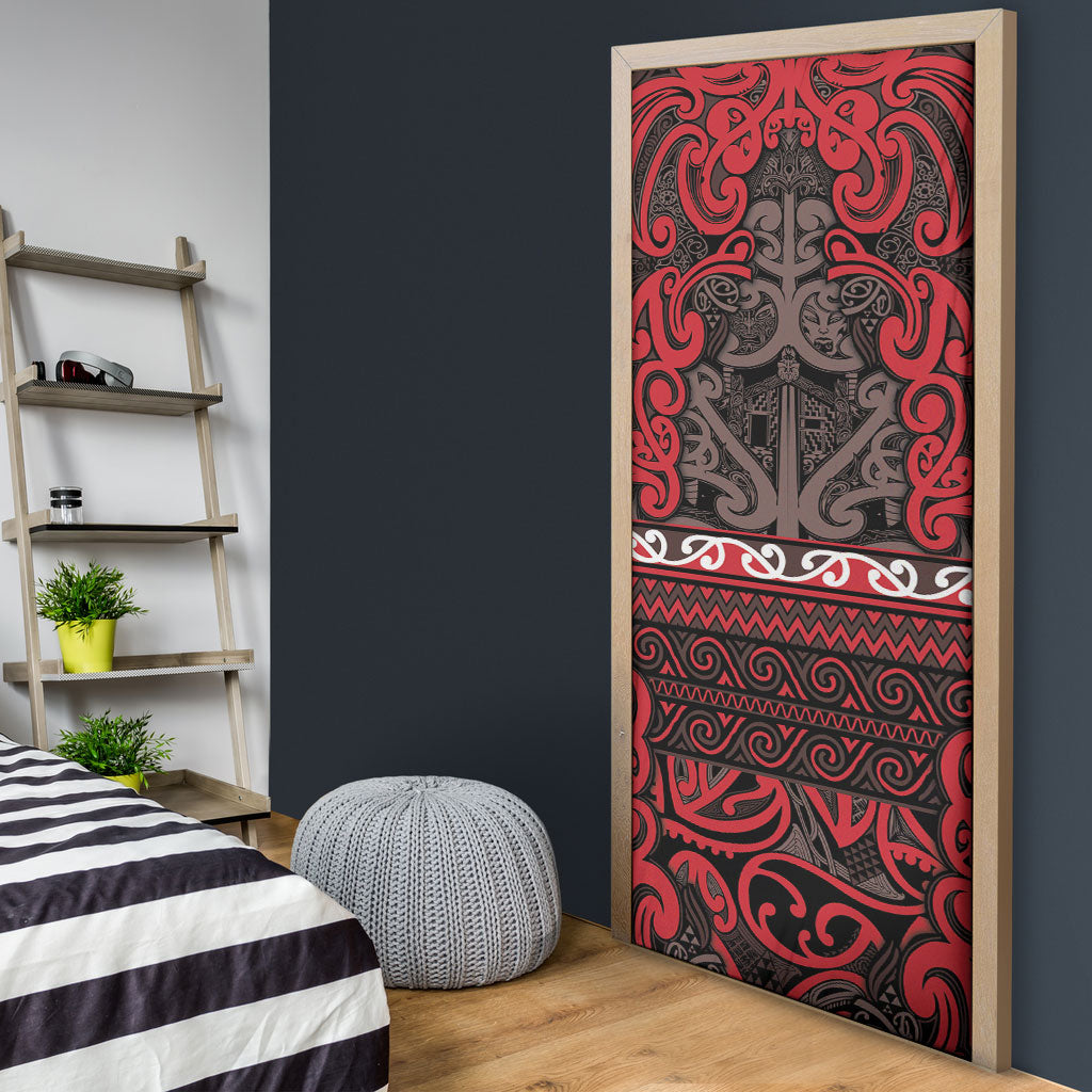 Aotearoa Iwi Ngati Awa Door Cover Maori Wharenui House Tribal Pattern LT9 - Polynesian Pride