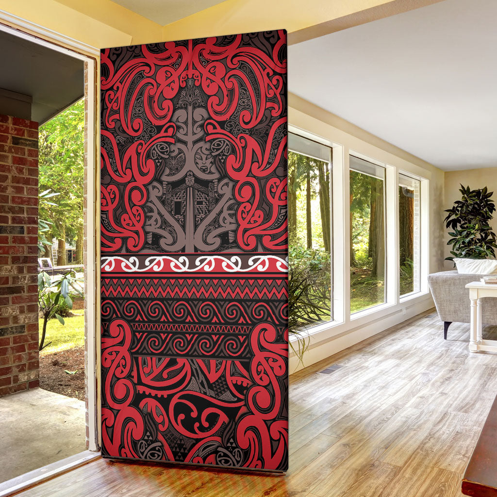 Aotearoa Iwi Ngati Awa Door Cover Maori Wharenui House Tribal Pattern LT9 - Polynesian Pride