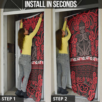 Aotearoa Iwi Ngati Awa Door Cover Maori Wharenui House Tribal Pattern LT9 - Polynesian Pride