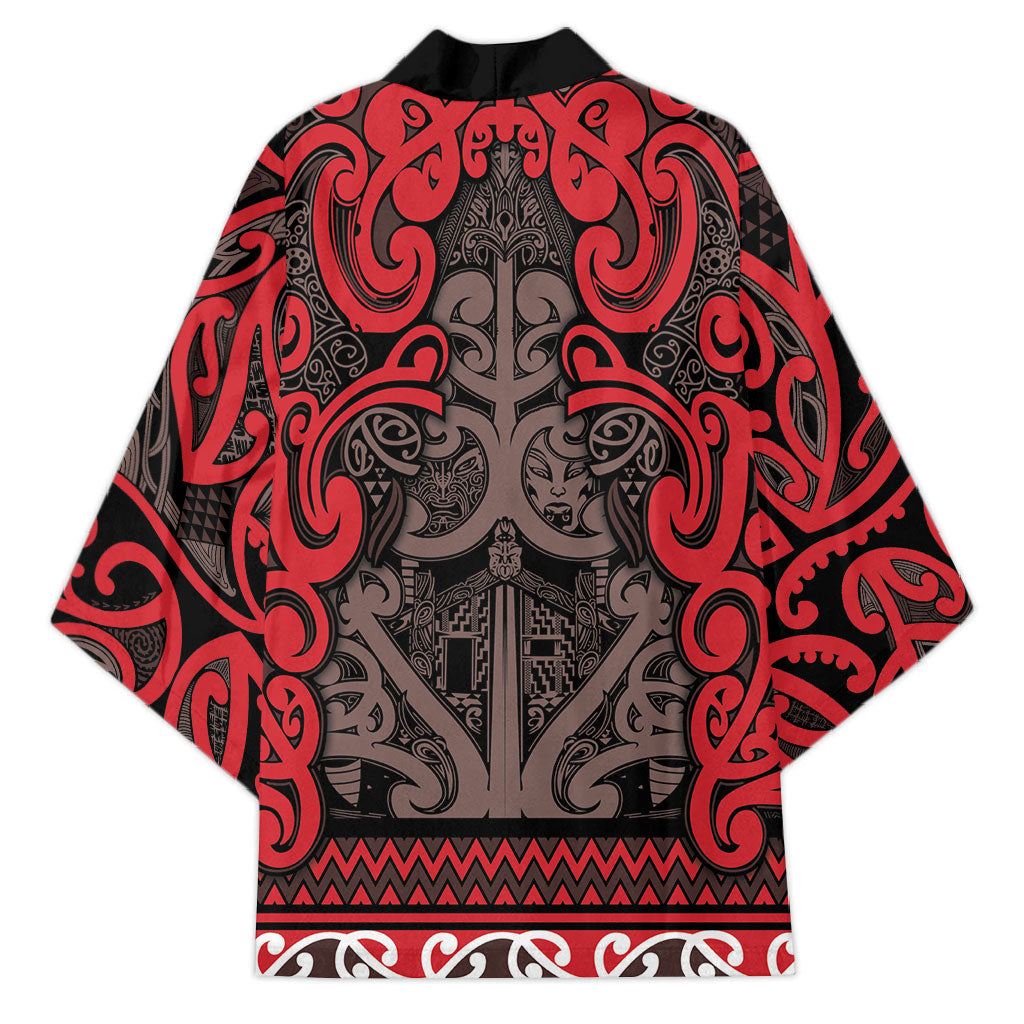 Aotearoa Iwi Ngati Awa Kimono Maori Wharenui House Tribal Pattern LT9 - Polynesian Pride