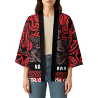 Aotearoa Iwi Ngati Awa Kimono Maori Wharenui House Tribal Pattern LT9 - Polynesian Pride