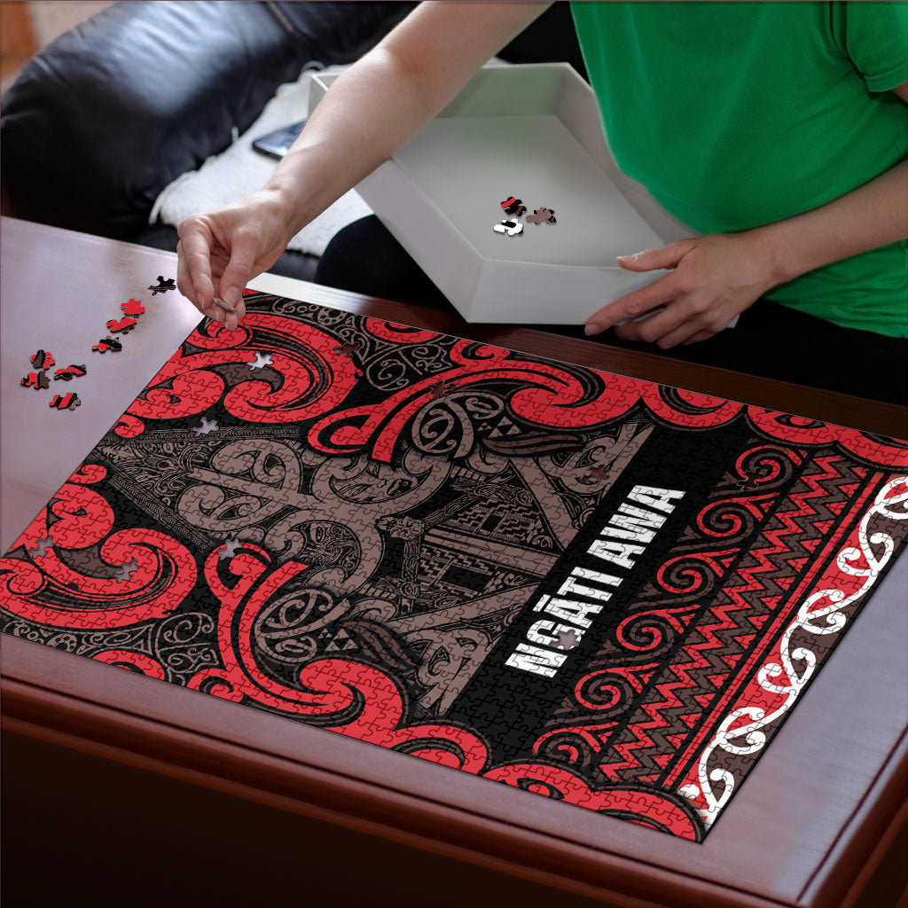 Aotearoa Iwi Ngati Awa Puzzle Maori Wharenui House Tribal Pattern LT9 - Polynesian Pride