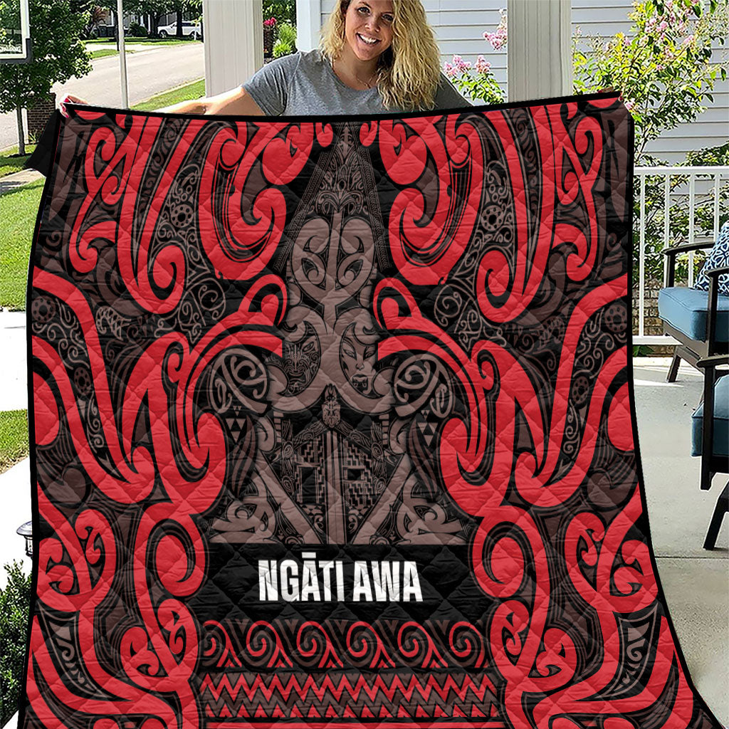 Aotearoa Iwi Ngati Awa Quilt Maori Wharenui House Tribal Pattern LT9 Red - Polynesian Pride