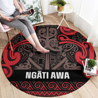 Aotearoa Iwi Ngati Awa Round Carpet Maori Wharenui House Tribal Pattern LT9 - Polynesian Pride