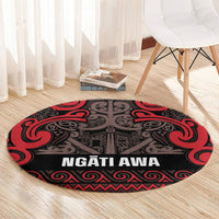 Aotearoa Iwi Ngati Awa Round Carpet Maori Wharenui House Tribal Pattern LT9 - Polynesian Pride