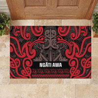 Aotearoa Iwi Ngati Awa Rubber Doormat Maori Wharenui House Tribal Pattern LT9 Red - Polynesian Pride