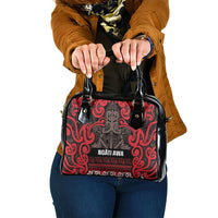 Aotearoa Iwi Ngati Awa Shoulder Handbag Maori Wharenui House Tribal Pattern LT9 One Size Red - Polynesian Pride