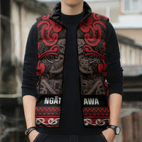 Aotearoa Iwi Ngati Awa Sleeveless Puffer Jacket Maori Wharenui House Tribal Pattern LT9 - Polynesian Pride