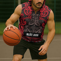 Aotearoa Iwi Ngati Awa Sleeveless Zip Hoodie Maori Wharenui House Tribal Pattern LT9 - Polynesian Pride