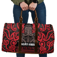 Aotearoa Iwi Ngati Awa Travel Bag Maori Wharenui House Tribal Pattern LT9 Red - Polynesian Pride