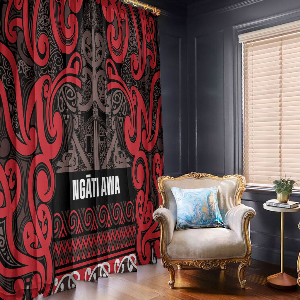 Aotearoa Iwi Ngati Awa Window Curtain Maori Wharenui House Tribal Pattern LT9 - Polynesian Pride