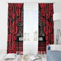 Aotearoa Iwi Ngati Awa Window Curtain Maori Wharenui House Tribal Pattern LT9 - Polynesian Pride