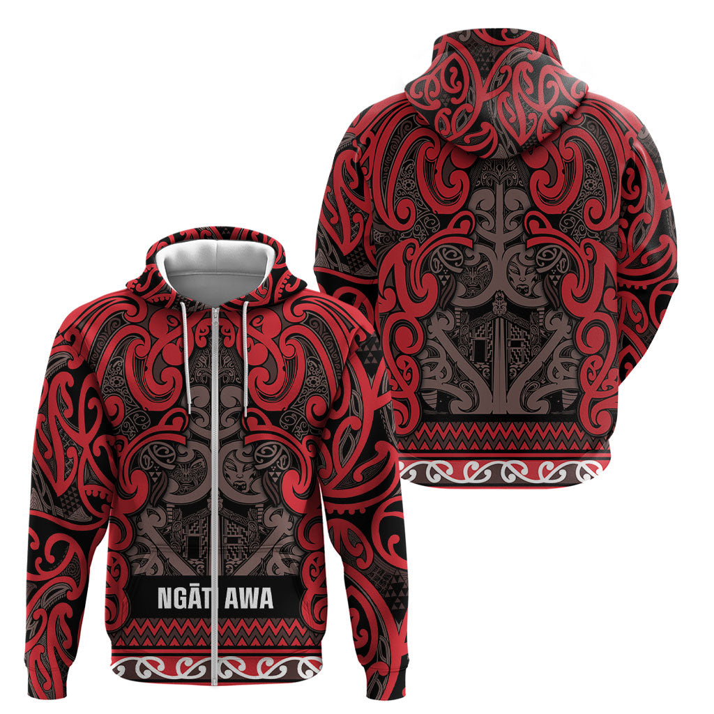 Aotearoa Iwi Ngati Awa Zip Hoodie Maori Wharenui House Tribal Pattern LT9 - Polynesian Pride