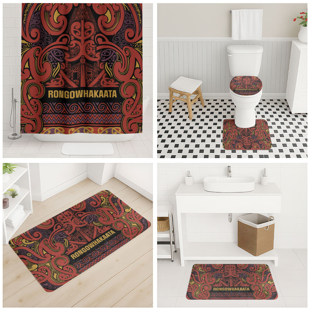 Aotearoa Iwi Rongowhakaata Bathroom Set Maori Wharenui House Tribal Pattern LT9 - Polynesian Pride