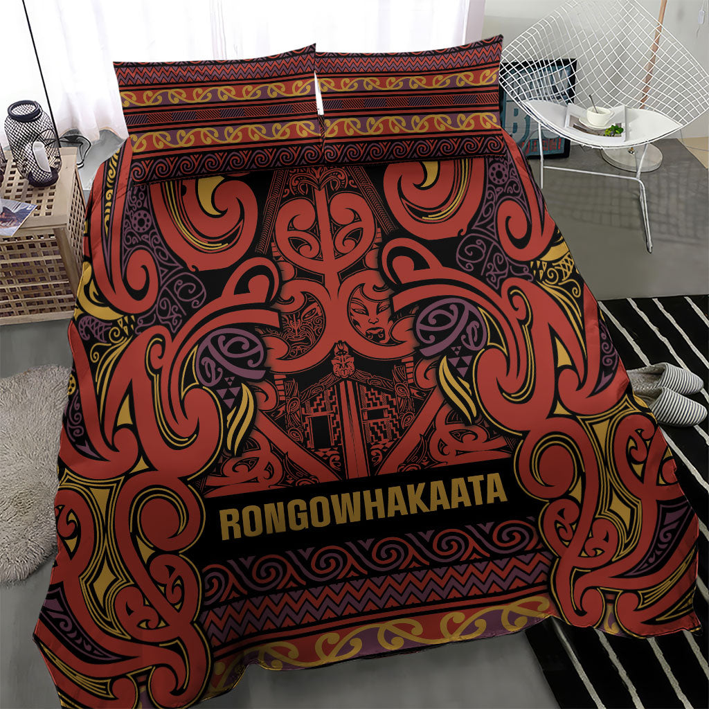 Aotearoa Iwi Rongowhakaata Bedding Set Maori Wharenui House Tribal Pattern LT9 - Polynesian Pride