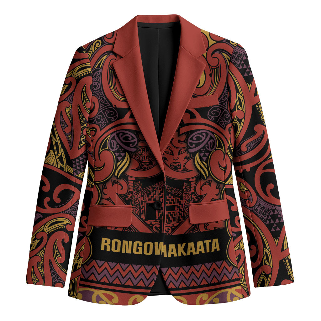 Aotearoa Iwi Rongowhakaata Blazer Maori Wharenui House Tribal Pattern LT9 Unisex Brick Red - Polynesian Pride