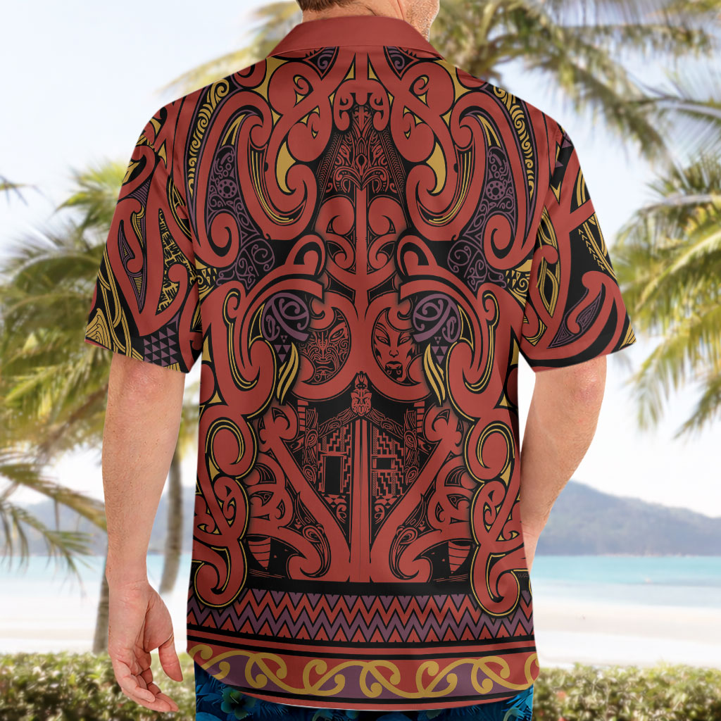 Aotearoa Iwi Rongowhakaata Hawaiian Shirt Maori Wharenui House Tribal Pattern LT9 - Polynesian Pride