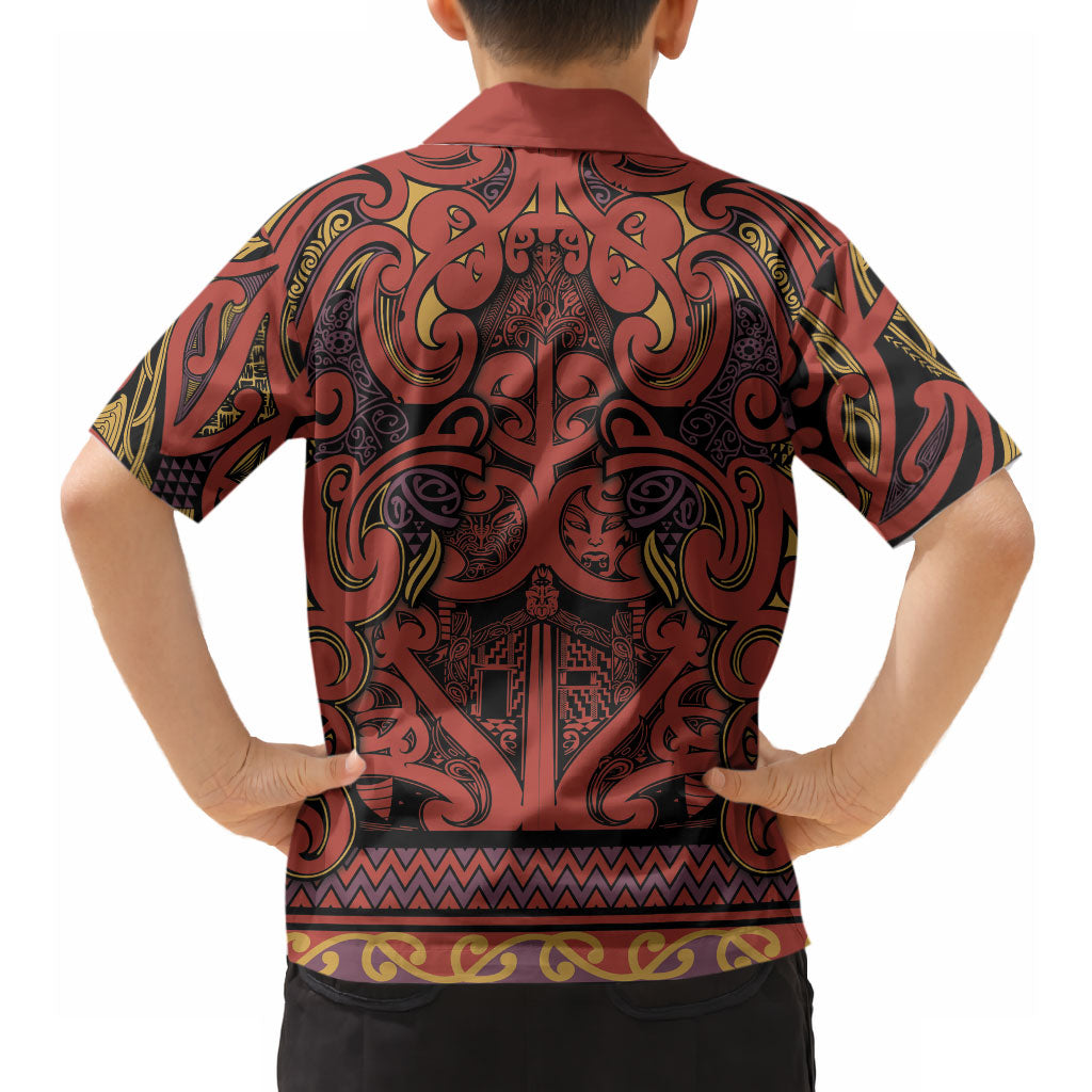 Aotearoa Iwi Rongowhakaata Hawaiian Shirt Maori Wharenui House Tribal Pattern LT9 - Polynesian Pride