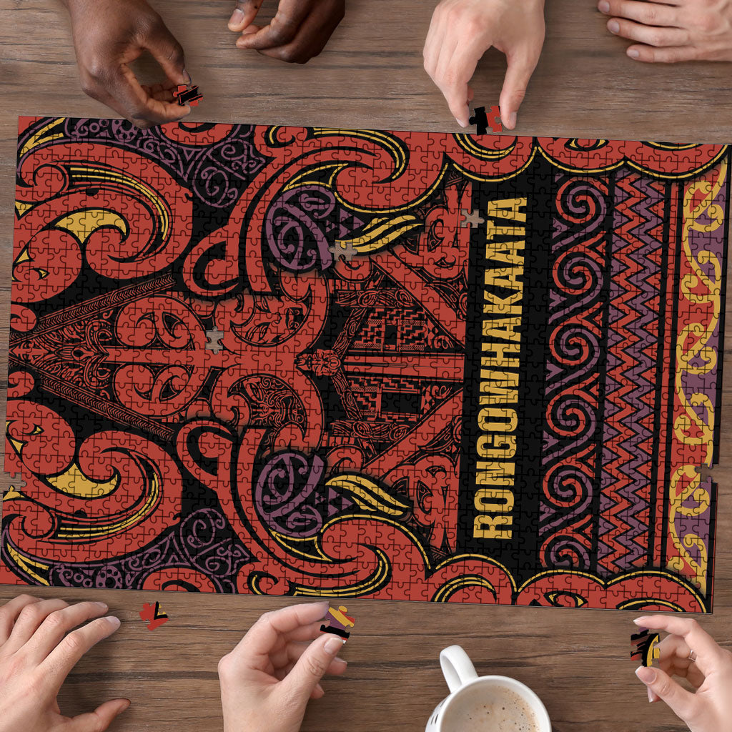 Aotearoa Iwi Rongowhakaata Puzzle Maori Wharenui House Tribal Pattern LT9 - Polynesian Pride