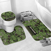 Aotearoa Iwi Ngati Raukawa Bathroom Set Maori Wharenui House Tribal Pattern LT9 Mat Set Only (3 pcs) One Size Olive green - Polynesian Pride