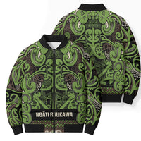 Aotearoa Iwi Ngati Raukawa Bomber Puffer Jacket Maori Wharenui House Tribal Pattern LT9 - Polynesian Pride
