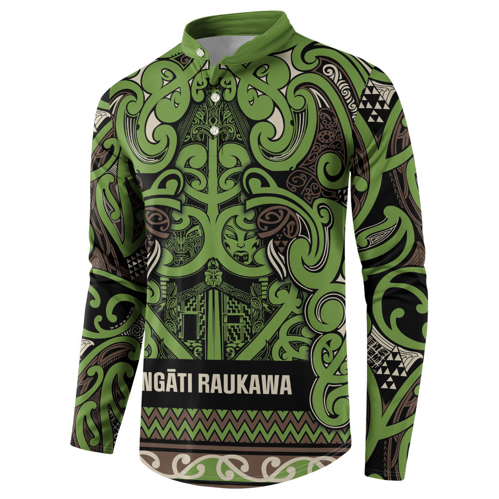 Aotearoa Iwi Ngati Raukawa Button Sweatshirt Maori Wharenui House Tribal Pattern LT9 - Polynesian Pride