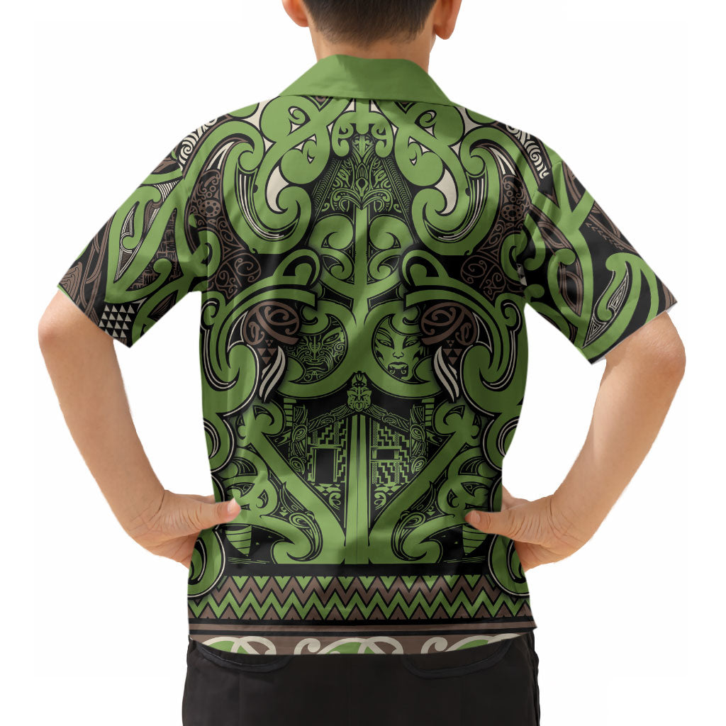 Aotearoa Iwi Ngati Raukawa Kid Hawaiian Shirt Maori Wharenui House Tribal Pattern LT9 - Polynesian Pride