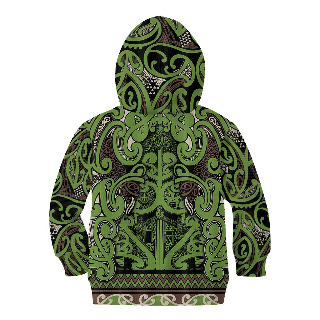 Aotearoa Iwi Ngati Raukawa Kid Hoodie Maori Wharenui House Tribal Pattern LT9 - Polynesian Pride