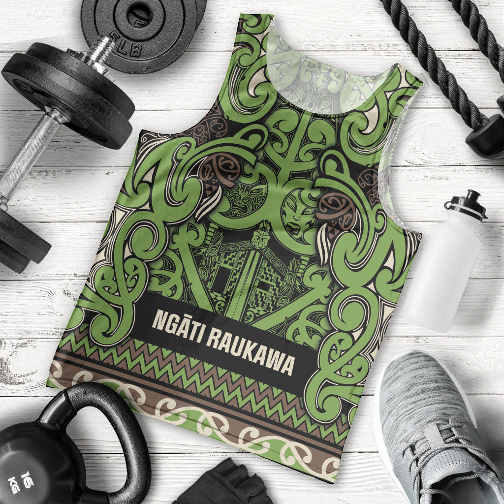 Aotearoa Iwi Ngati Raukawa Men Tank Top Maori Wharenui House Tribal Pattern LT9 - Polynesian Pride