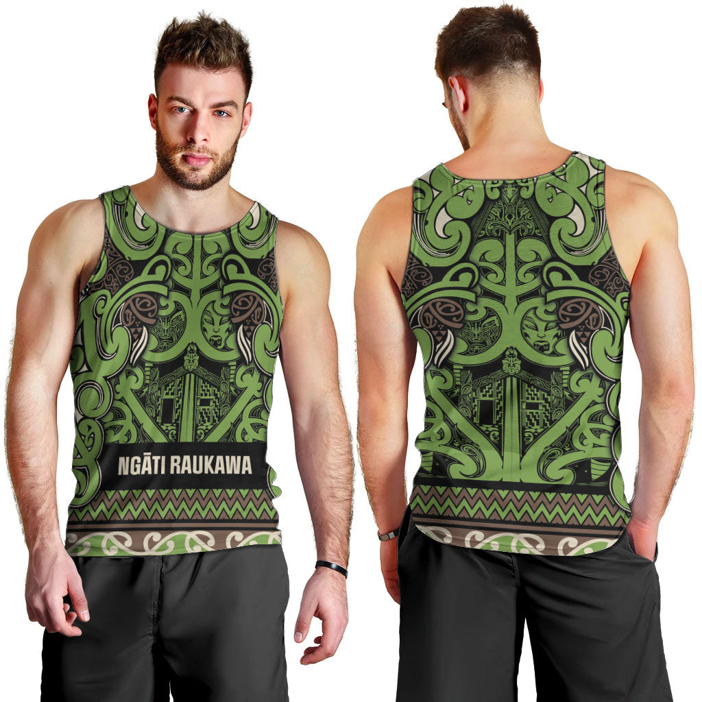 Aotearoa Iwi Ngati Raukawa Men Tank Top Maori Wharenui House Tribal Pattern LT9 - Polynesian Pride
