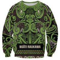Aotearoa Iwi Ngati Raukawa Sweatshirt Maori Wharenui House Tribal Pattern LT9 Unisex Olive green - Polynesian Pride