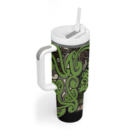 Aotearoa Iwi Ngati Raukawa Tumbler With Handle Maori Wharenui House Tribal Pattern LT9 - Polynesian Pride