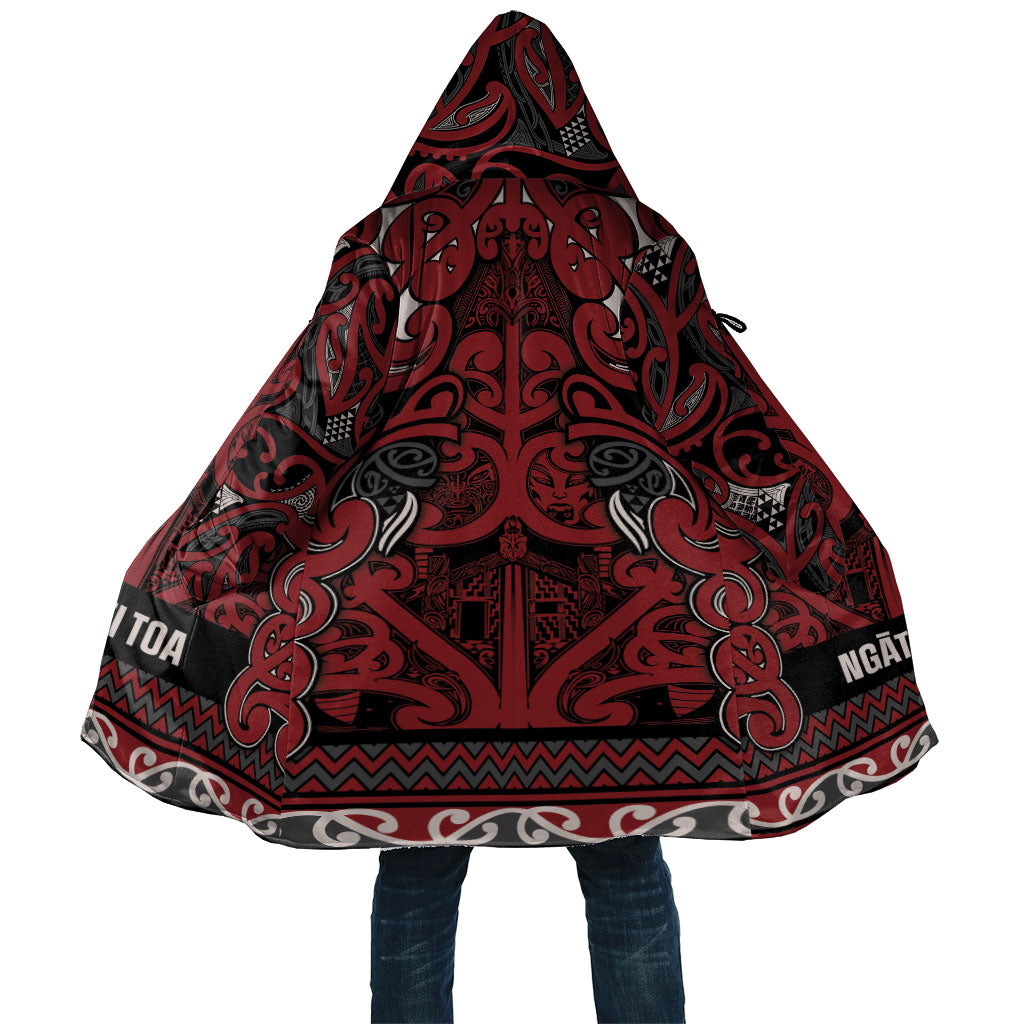 Aotearoa Iwi Ngati Toa Cloak Maori Wharenui House Tribal Pattern LT9 Unisex Dark Red - Polynesian Pride