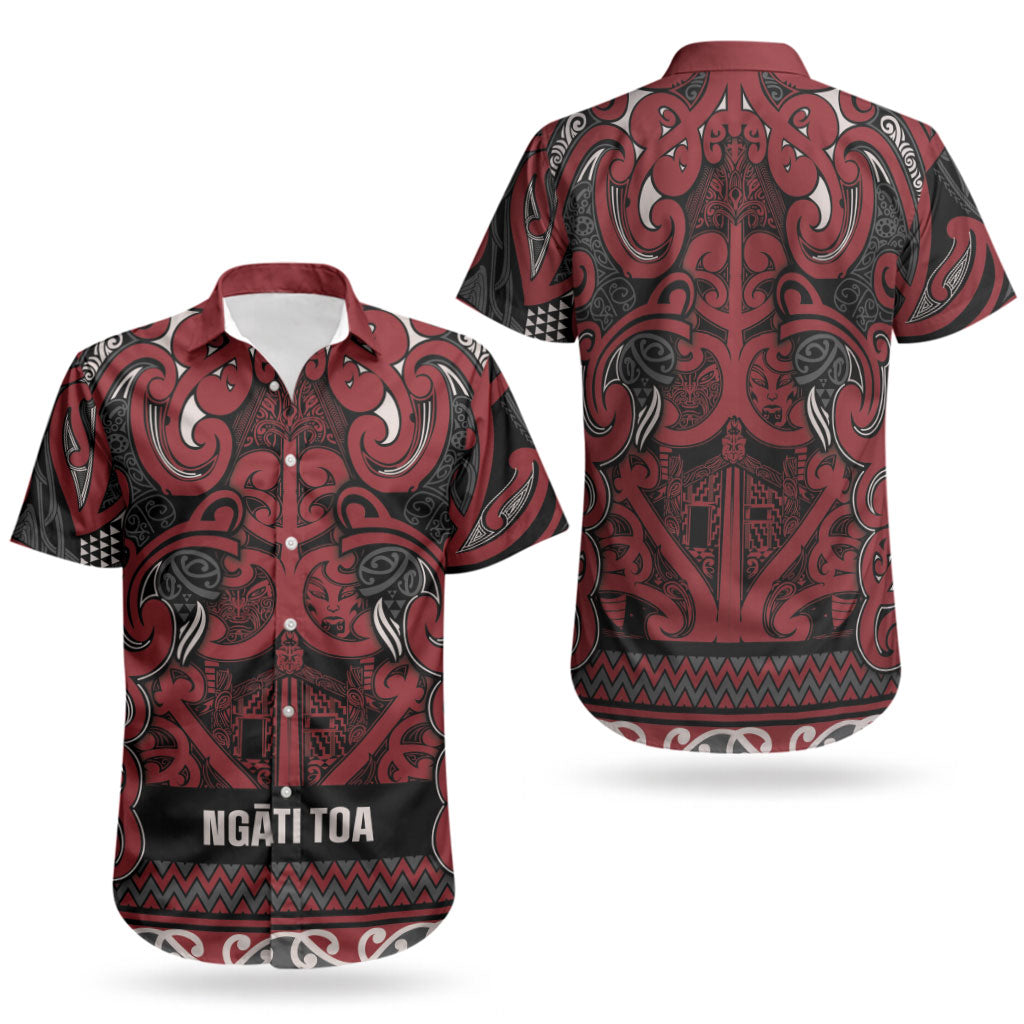 Aotearoa Iwi Ngati Toa Couples Matching Off Shoulder Maxi Dress and Hawaiian Shirt Maori Wharenui House Tribal Pattern LT9 - Polynesian Pride