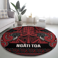 Aotearoa Iwi Ngati Toa Round Carpet Maori Wharenui House Tribal Pattern LT9 - Polynesian Pride