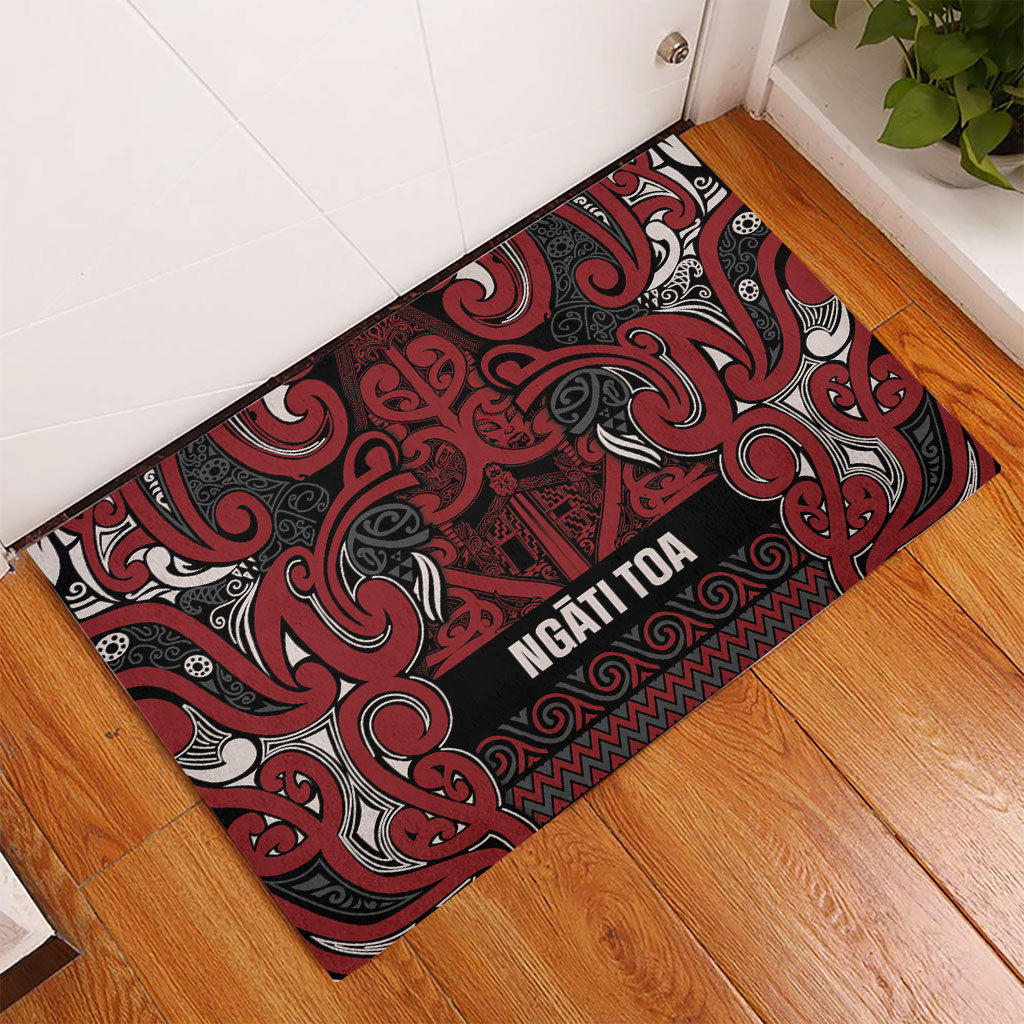 Aotearoa Iwi Ngati Toa Rubber Doormat Maori Wharenui House Tribal Pattern LT9 - Polynesian Pride