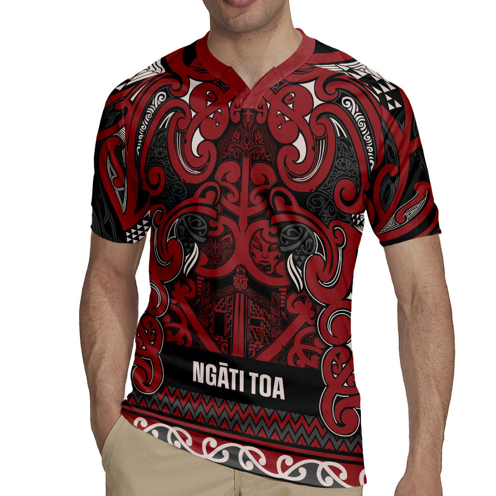 Aotearoa Iwi Ngati Toa Rugby Jersey Maori Wharenui House Tribal Pattern LT9 - Polynesian Pride