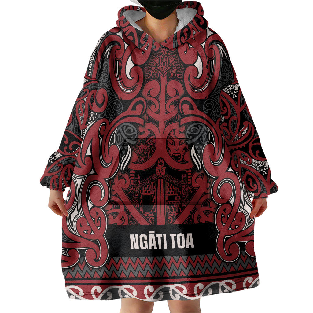 Aotearoa Iwi Ngati Toa Wearable Blanket Hoodie Maori Wharenui House Tribal Pattern LT9 - Polynesian Pride