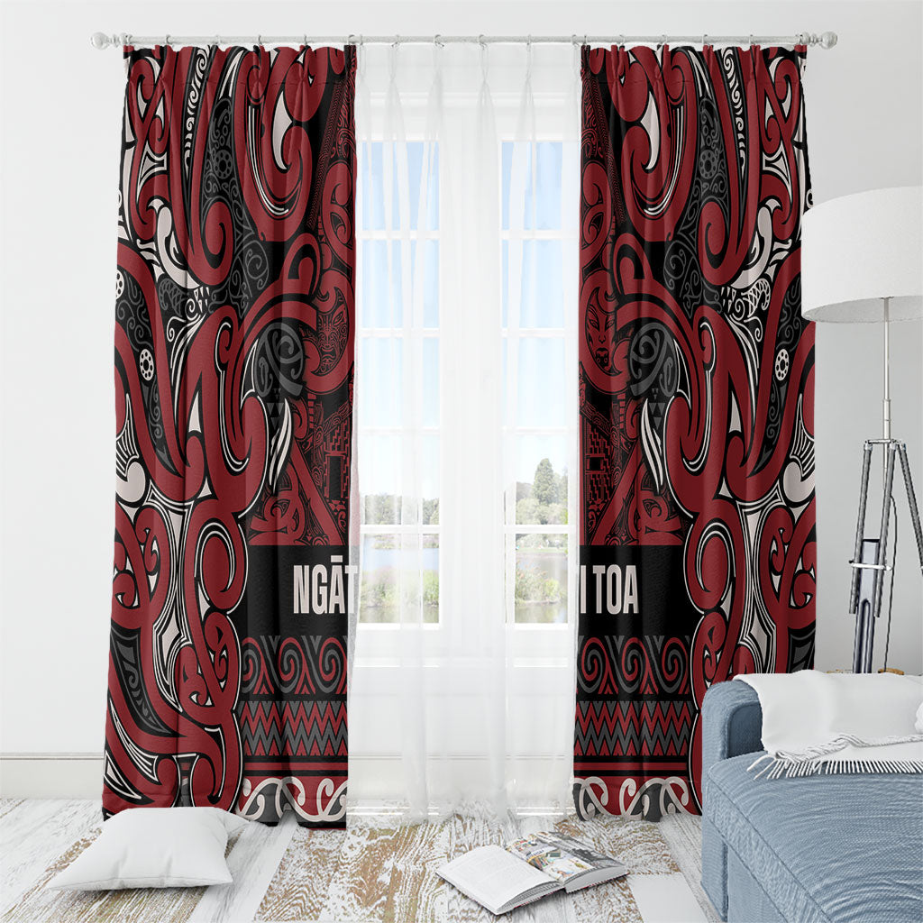 Aotearoa Iwi Ngati Toa Window Curtain Maori Wharenui House Tribal Pattern LT9 - Polynesian Pride