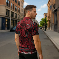 Aotearoa Iwi Ngati Toa Zipper Polo Shirt Maori Wharenui House Tribal Pattern LT9 - Polynesian Pride