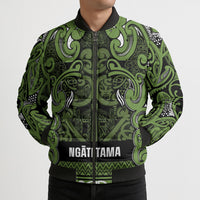 Aotearoa Iwi Ngāti Tama ki Taranaki Trust Bomber Puffer Jacket Maori Wharenui House Tribal Pattern LT9 - Polynesian Pride
