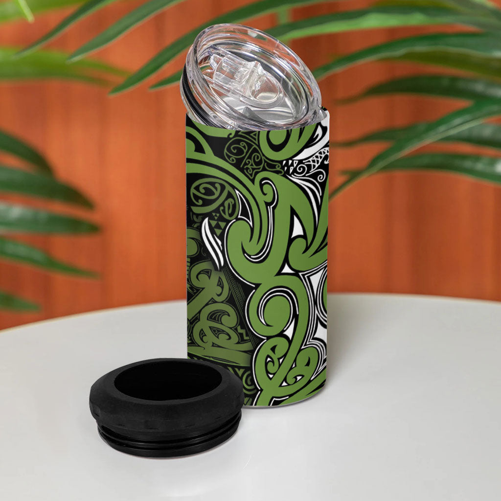 Aotearoa Iwi Ngāti Tama ki Taranaki Trust 4 in 1 Can Cooler Tumbler Maori Wharenui House Tribal Pattern LT9 - Polynesian Pride
