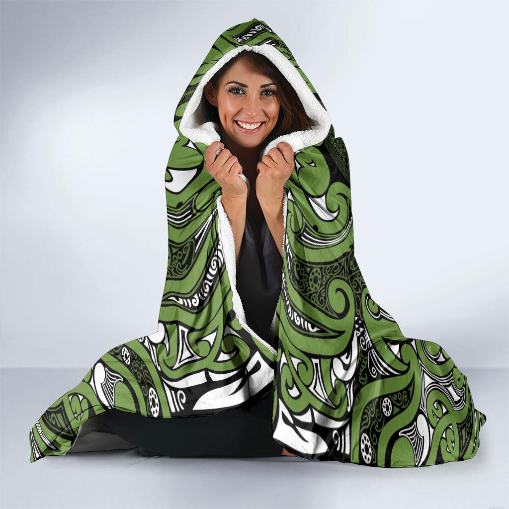 Aotearoa Iwi Ngāti Tama ki Taranaki Trust Hooded Blanket Maori Wharenui House Tribal Pattern LT9 - Polynesian Pride