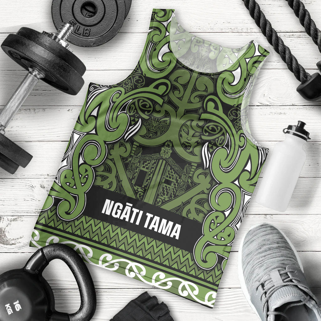 Aotearoa Iwi Ngāti Tama ki Taranaki Trust Men Tank Top Maori Wharenui House Tribal Pattern LT9 - Polynesian Pride
