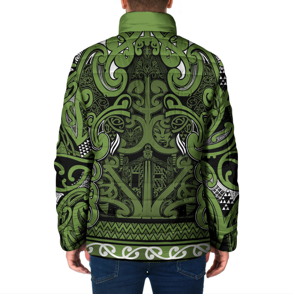 Aotearoa Iwi Ngāti Tama ki Taranaki Trust Padded Jacket Maori Wharenui House Tribal Pattern LT9 - Polynesian Pride