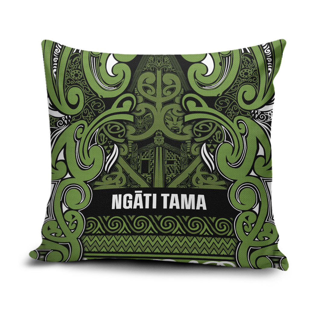 Aotearoa Iwi Ngāti Tama ki Taranaki Trust Pillow Cover Maori Wharenui House Tribal Pattern LT9 Lime - Polynesian Pride