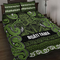 Aotearoa Iwi Ngāti Tama ki Taranaki Trust Quilt Bed Set Maori Wharenui House Tribal Pattern LT9 Lime - Polynesian Pride